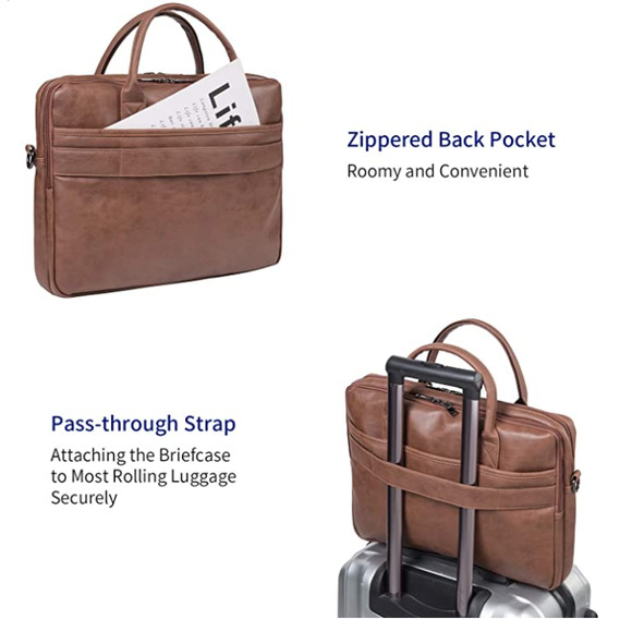 NEW! Stylish Leather Limpton Buisness Satchel - Picture 3 of 6